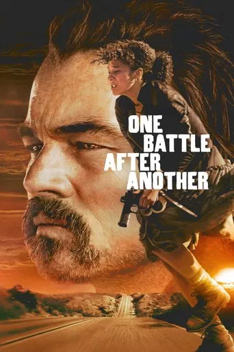 Desert road film poster with a bearded man seen in profile